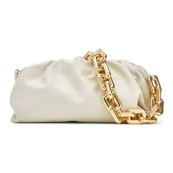 Bottega Veneta Calfskin One Shoulder Handbag Clutch Women's White