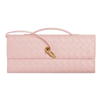 Bottega Veneta Andiamo Series Sheepskin Clutch Women's Pink