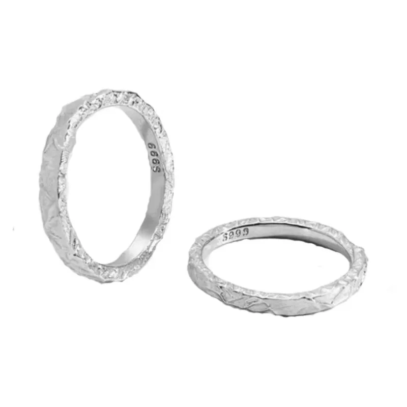 GUDUD S999 Fine Silver Rings Unisex-0