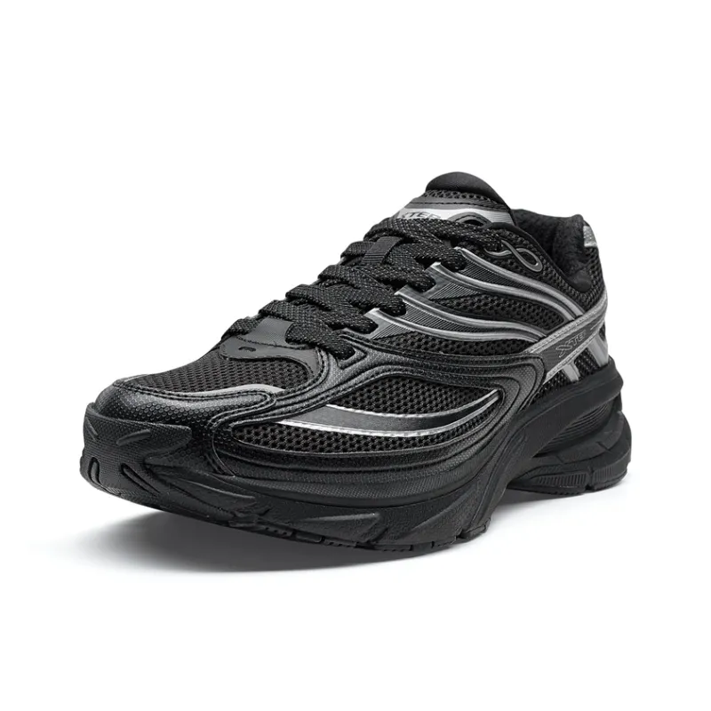 XTEP Small Basque 2nd Generation Wear-Resistant Lightweight Height Increasing Low-Top Casual Shoes Men's Black-1