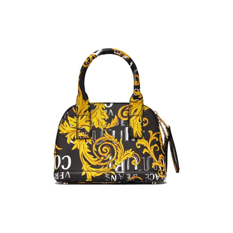 VERSACE JEANS COUTURE Artificial Leather Dome Bag Handbags Medium Size Women's Black-1
