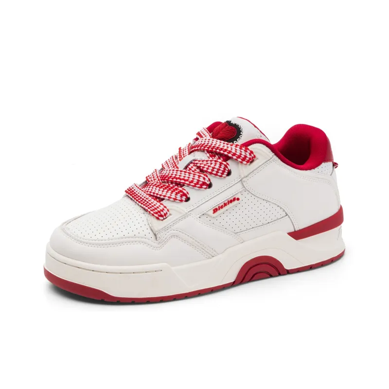 Dickies Low-Top Skateboard Shoes Unisex White Red-6