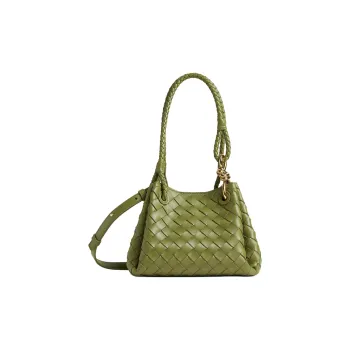 Bottega Veneta Parachute Sheepskin Shoulder Bag Small Size Women's Matcha