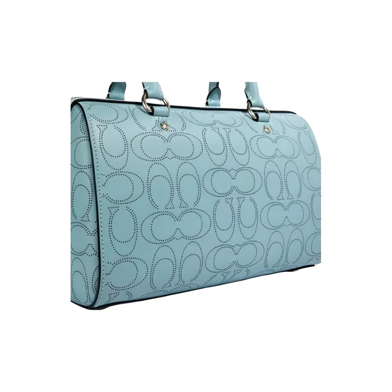 COACH Rowan Cow Leather Shoulder Bag, Crossbody Bag, Handbag Large Size Women's Aqua Green-3