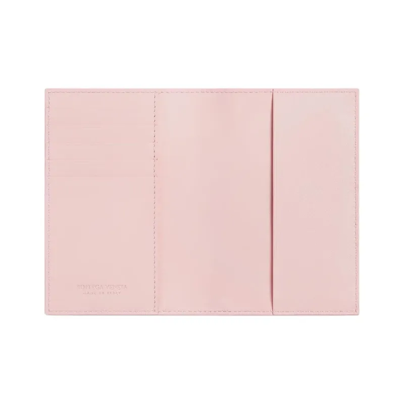 Bottega Veneta Intrecciato Lambskin Passport Holder Women's Rose-2