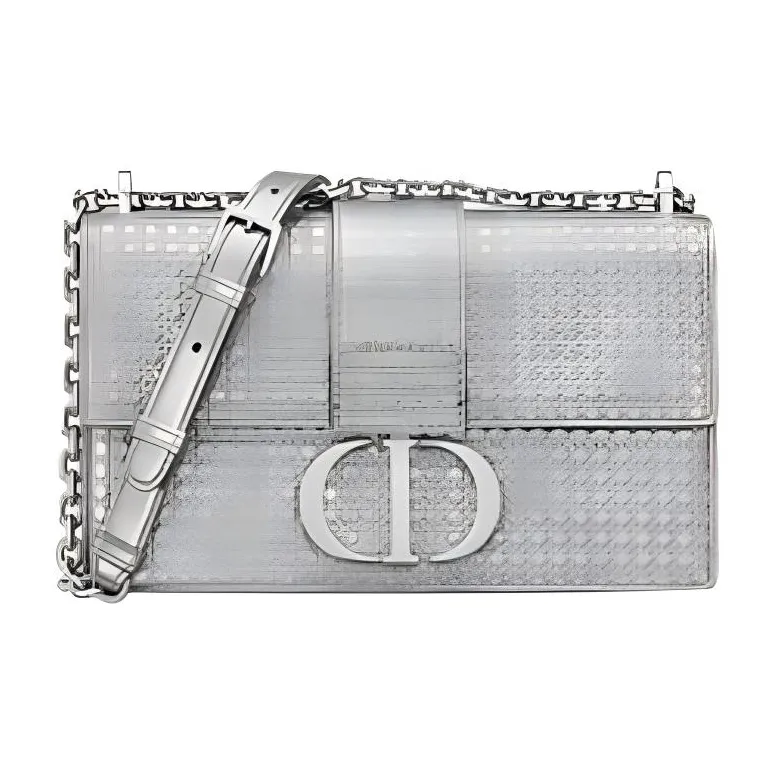 DIOR 30 Montaigne Cow Leather Chain Bag Shoulder Bag Crossbody Bag Women's Silver-0