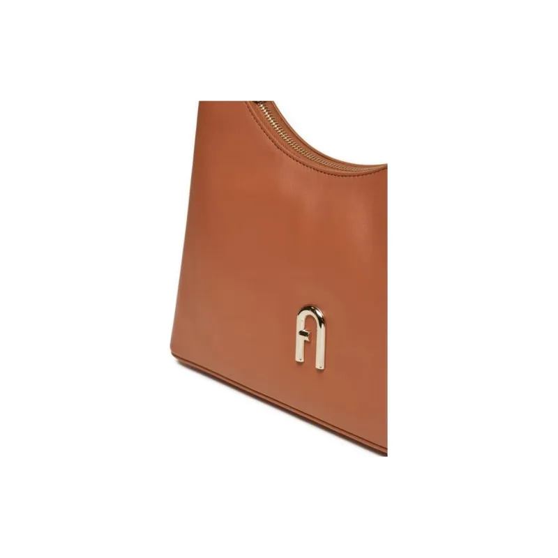 Furla Diamante Calfskin Handbag Shoulder Bag Small Size Women's Brandy-3