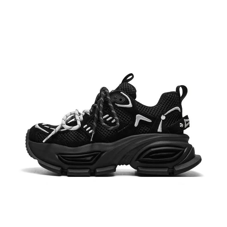 CHERYKALLY Anti-Slip Wear-Resistant Breathable Height Increasing Low-Top Chunky Sneakers Women's-6
