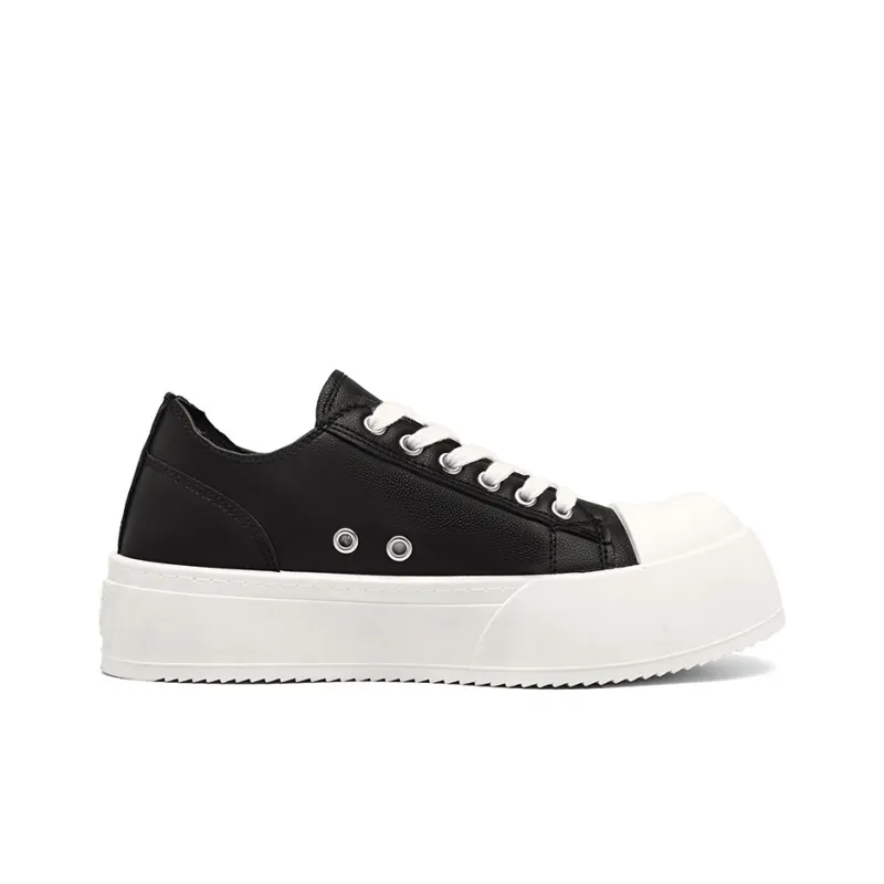 HUANAI Abrasion Resistant, Lightweight, And Breathable Low Top Skateboard Shoes Unisex Black-4