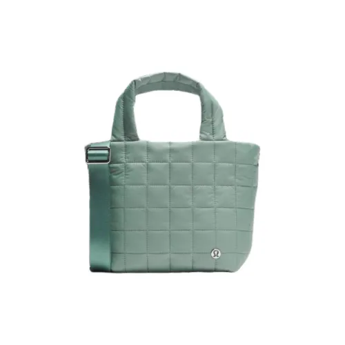 Lululemon Quilted Nylon Tote Bag, Shopping Bag, Handbag Small Size Women's Green