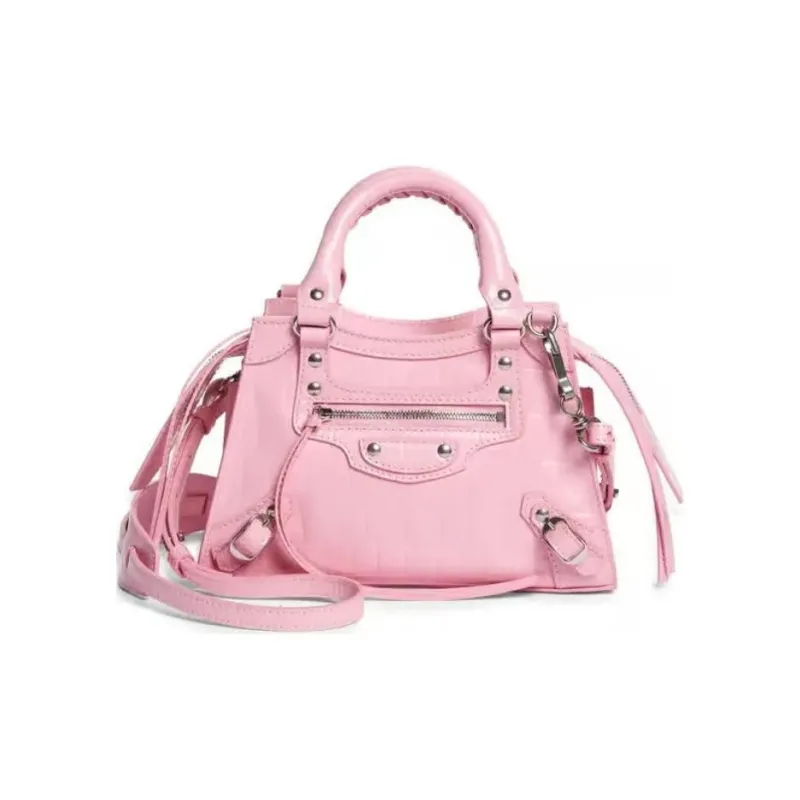 Balenciaga Cow Leather Shoulder Bag Mini Women's Pink-1