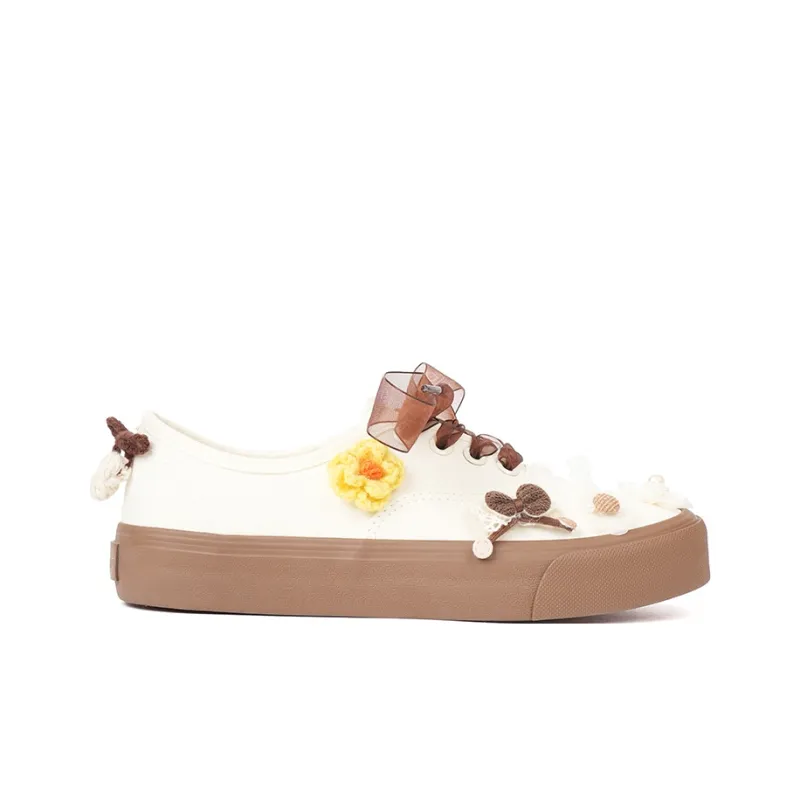 XIAOFAMIAO Anti-Slip And Wear-Resistant Breathable Low-Top Canvas Shoes Women's Ecru-1