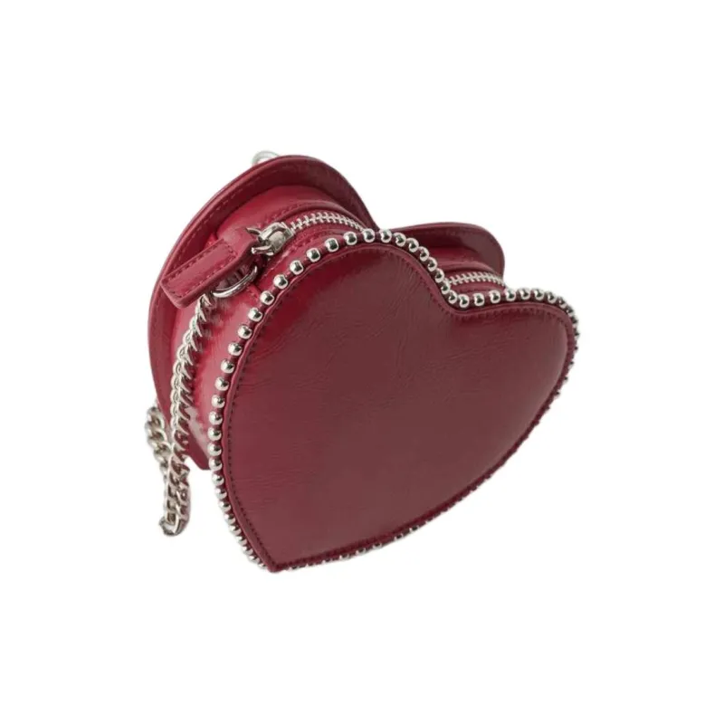 ZARA Polyurethane Shoulder Bag Women's Red-3