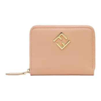 FENDI Calfskin Wallet Medium Size Women's Nude Pink