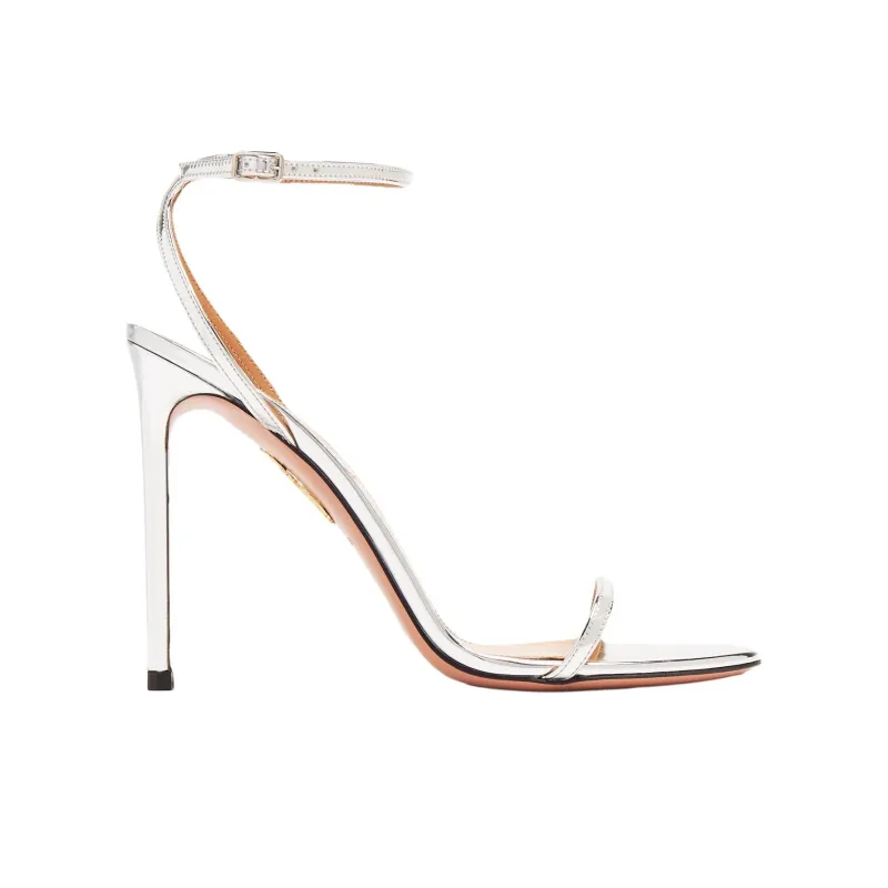 AQUAZZURA Olie One Strap Sandals 10.5cm Women's Silver-1