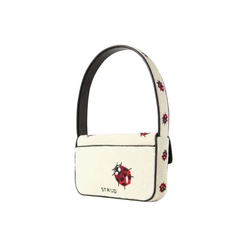 Staud TOMMY Glass Shoulder Bag Medium Size Women's White-1