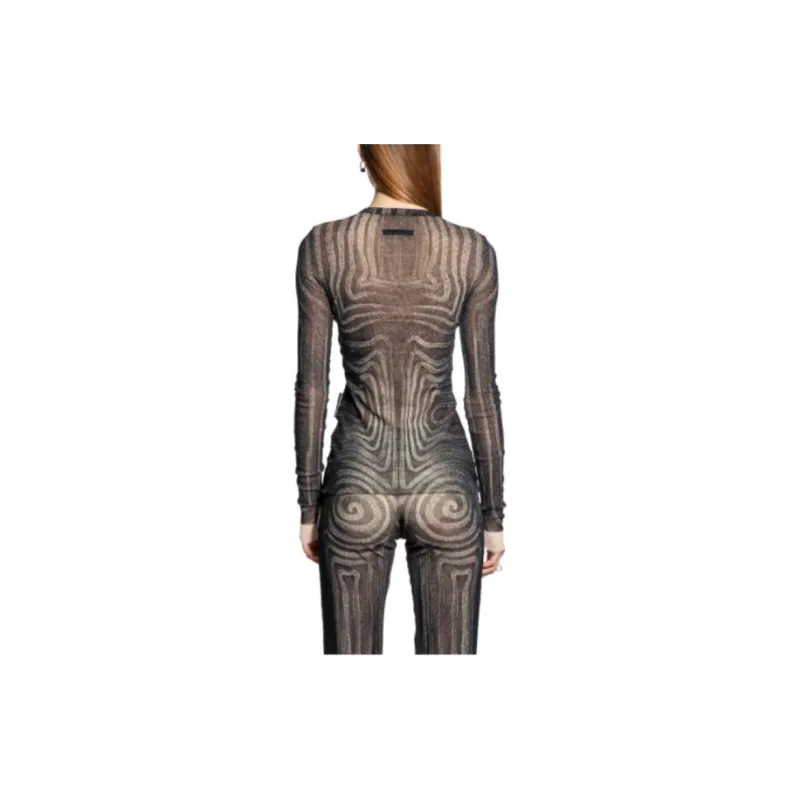 Jean Paul Gaultier Spiral print Mesh Top-1