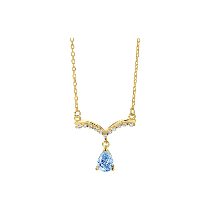 Regalrose 925 Sterling Silver Zircon Necklaces Women's Silver-3