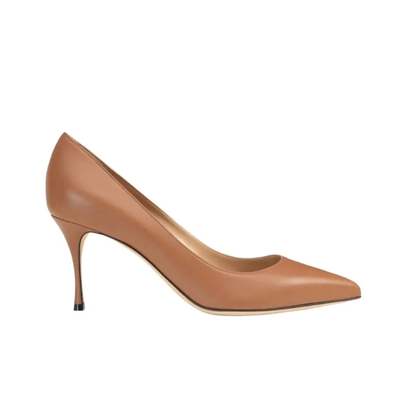 SERGIO ROSSI Godiva Slim Heel High Heels 7.5cm Women's Brown-1