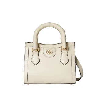 GUCCI Diana Leather Tote Bag Shopping Bag Shoulder Bag Crossbody Bag Handbag Mini Women's Ivory