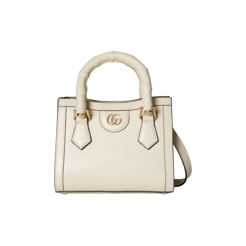 GUCCI Diana Leather Tote Bag Shopping Bag Shoulder Bag Crossbody Bag Handbag Mini Women's Ivory
