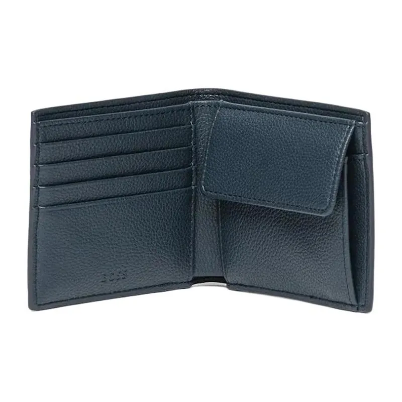 HUGO BOSS Polyurethane Wallet Men's Gray Blue-2