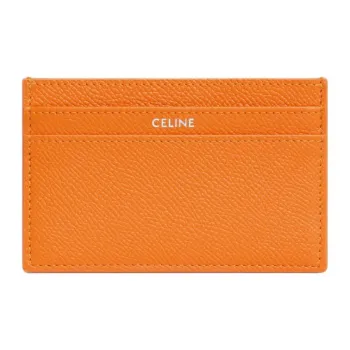 CELINE Cow Leather Card Holder Medium Size Men's Neon Orange
