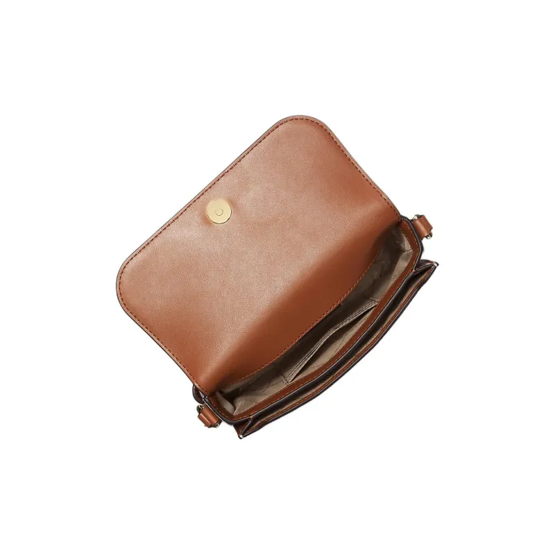 MICHAEL KORS Jet Set Travel Coated Canvas Crossbody Bag, Shoulder Bag Trumpets Women's Brown & Vanilla White-1