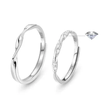 ETAHLOVE Sterling Silver Rings Unisex Boyfriend And Girlfriend Birthday Surprise