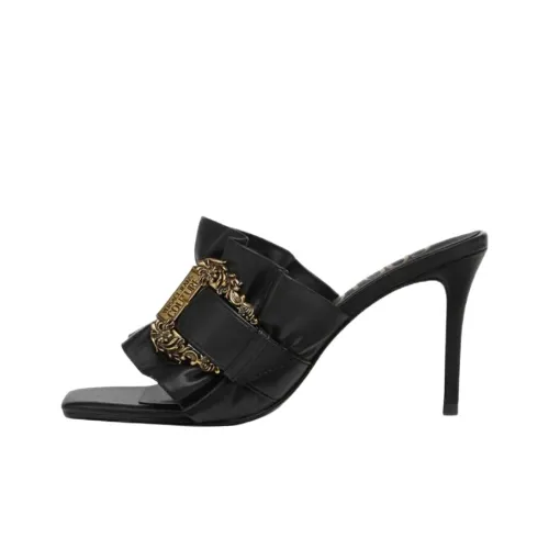 VERSACE JEANS COUTURE Slide Slippers 8.5cm Women's Black