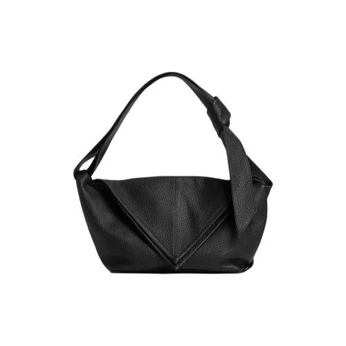 Bottega Veneta Calfskin Shoulder Bag Small Size Men's Black