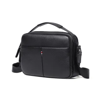 LARTIGENT Top Grain Cow Leather Handbag Men's Black