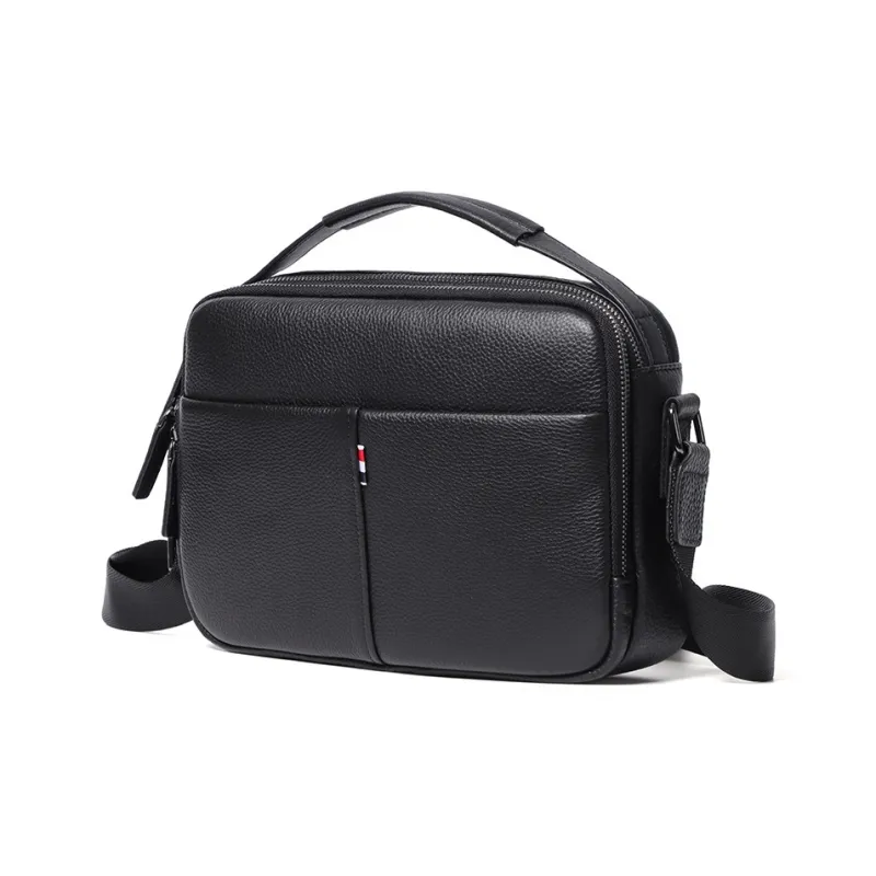 LARTIGENT Top Grain Cow Leather Handbag Men's Black-0