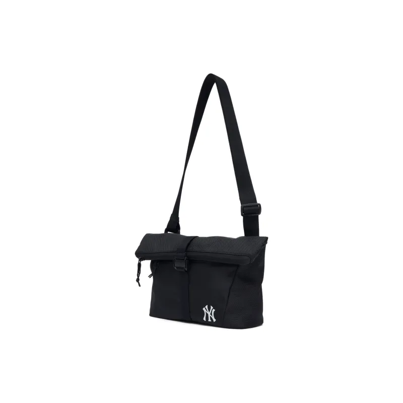 MLB New York Yankees - Shoulder Bag Hobo Bag Messenger Crossbody Bag Zip Closure Unisex Black/Light Gray-2