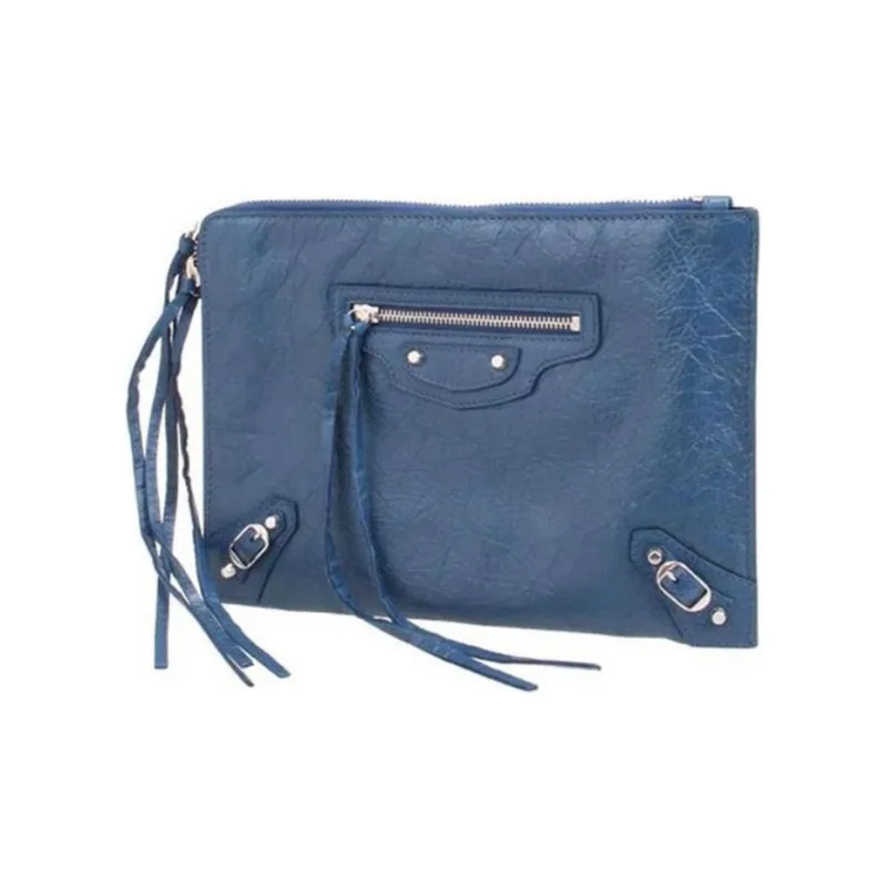Balenciaga Leather Clutch Women's Blue-2