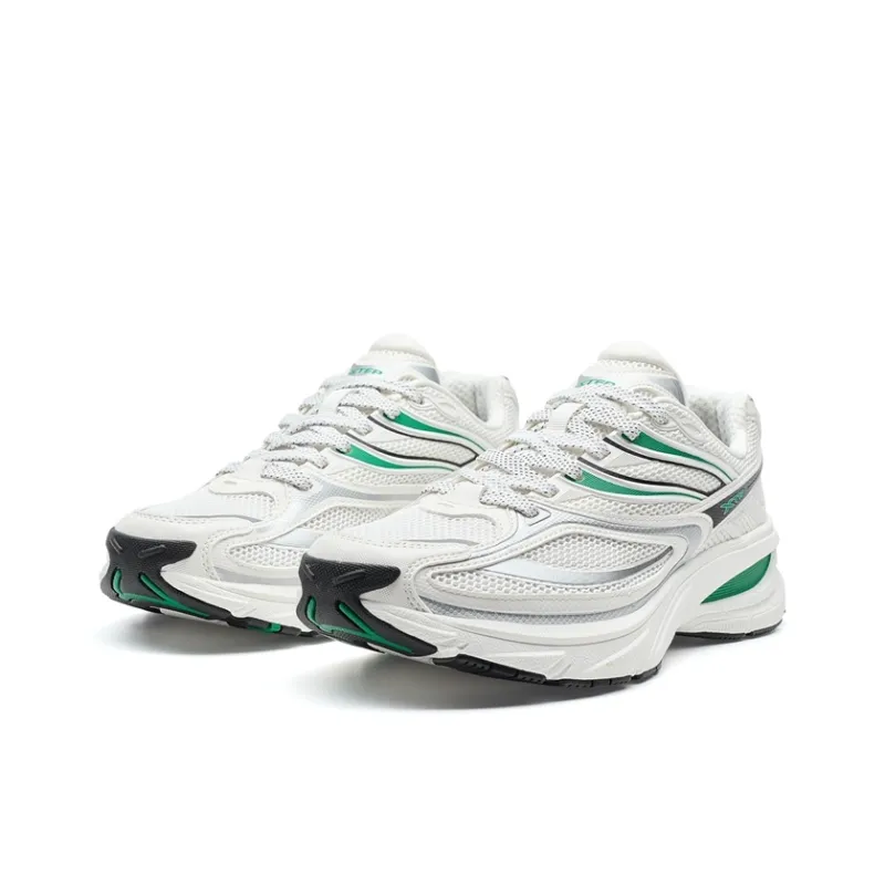 XTEP Small Basque 2nd Generation Casual Shoes Men Low Top Canvas White/Black/Pine Green-2