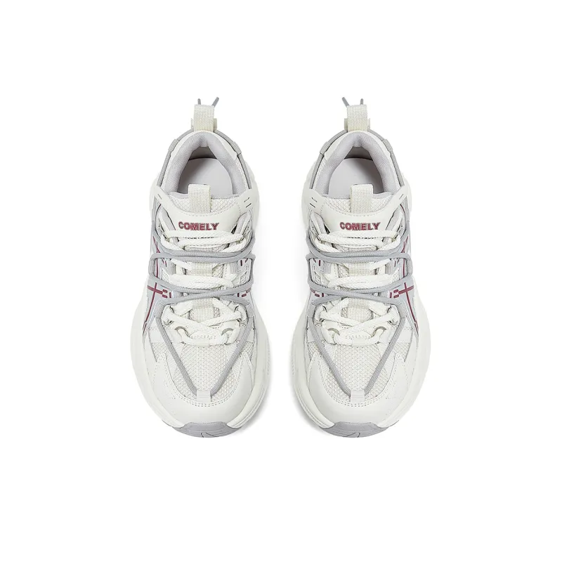 COMELY Chunky Sneakers Women's Low Top Beige/Apricot/Gray-8
