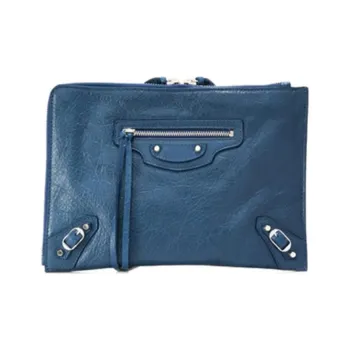 Balenciaga Leather Clutch Women's Blue