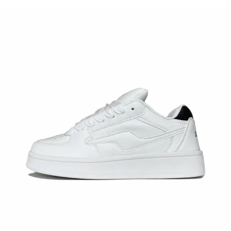 CHERRY&KALIKA Low Top Skateboard Shoes Women's White Black-0