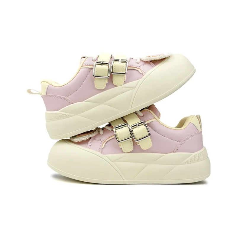 Mengsai Abrasion Resistant Slip Resistant Low Top Casual Shoes Women's Yellow Pink-2