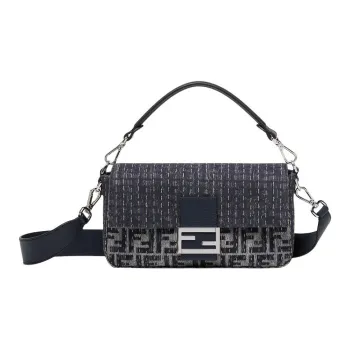 FENDI Denim Long Rod Bag, Shoulder Bag, Crossbody Bag, Handbag Men's Blue