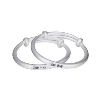 Kim Heng Hee S999 Fine Silver Traditional Style Minimalist Solid Sterling Silver Baby Full Moon Birthday Bangle Kids'