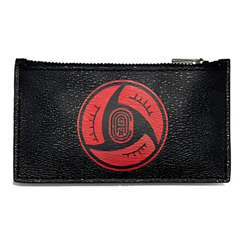 COACH MBJ X Naruto Collaboration Card Case Leather Wallet Card Holder Clutch Men's Black