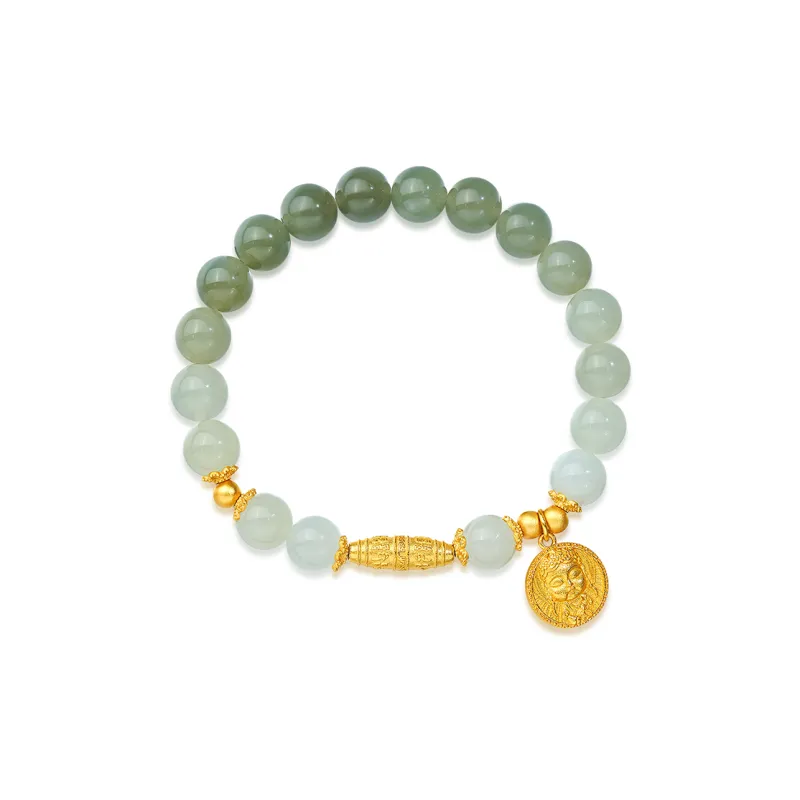 ME LUXE Hetian Jade Bracelets Pale Greenish White Jade Unisex-0