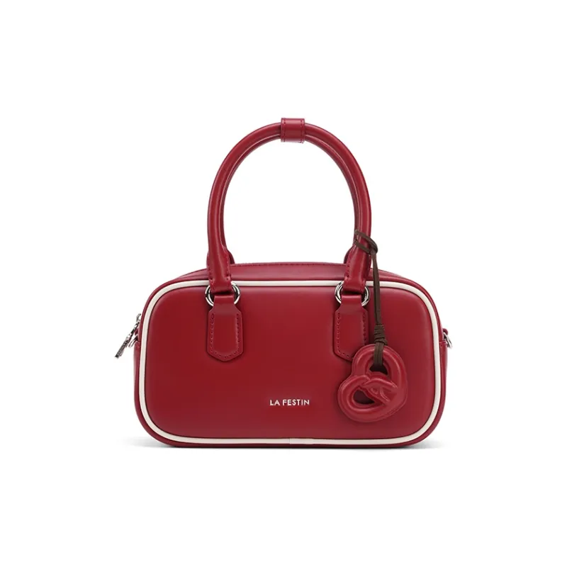 LA FESTIN Cow Leather Boston Bag Crossbody Handbags Small Size Women's Multicolor-0