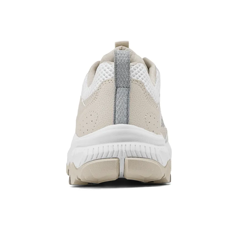 Skechers Abrasion-Resistant Low-Top Trekking Shoes Women's Gray White-4