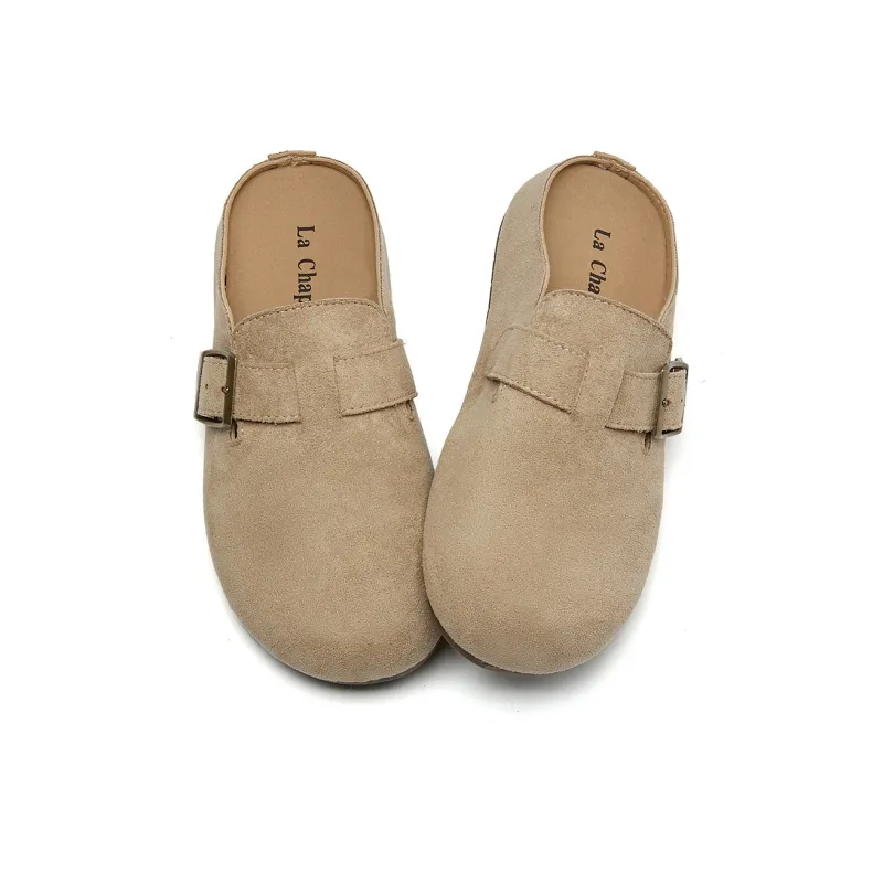 La Chapelle Leather Patchwork Woven Abrasion Resistant Slip Resistant Closed Toe Slippers Women's-2