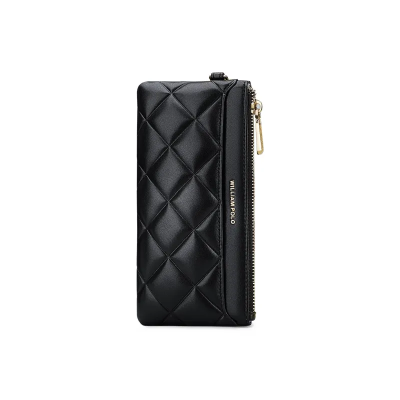 WilliamPOLO PU 6.5 Inches Cell Phone Pouch With Zip Closure Large Capacity Coin Purse Wallet Regular Women's Multicolor-7