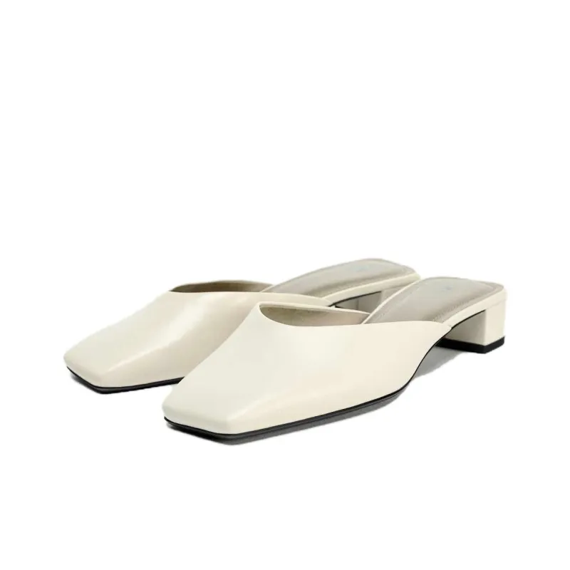 ZARA Slip Resistant Closed Toe Slippers Women's White-1