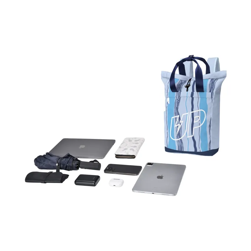 TURN UP Polyester Backpack Regular Unisex Blue-20